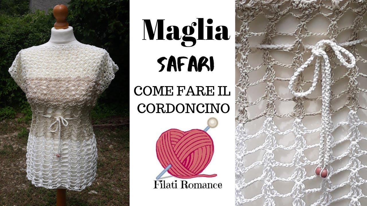 Cordoncino semplice all'uncinetto per destrorsi