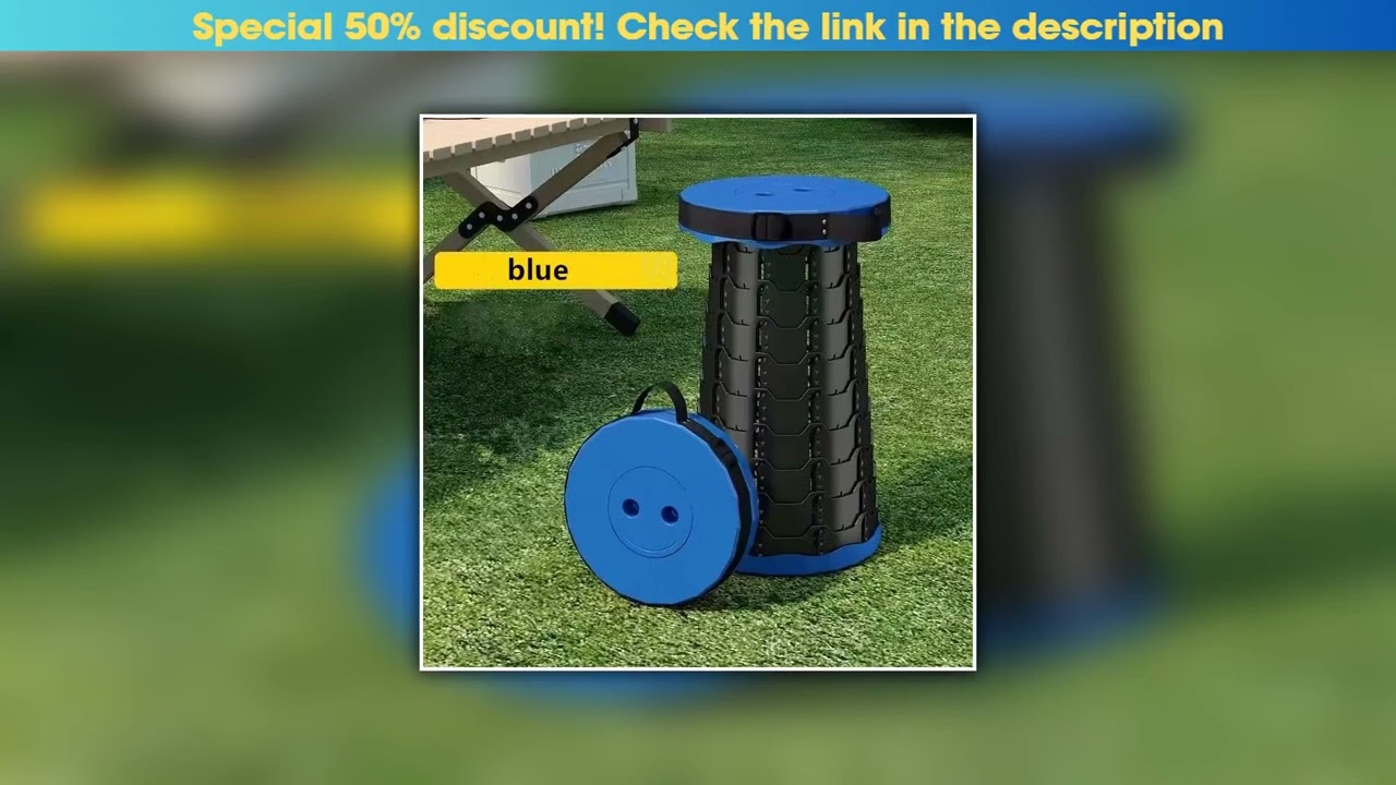 Review Folding Stool Outdoor Portable Chair Retractable Adjustable Bench Camping, Fishing Multi-sce