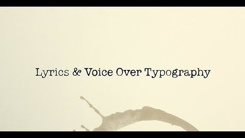 Lyrics and Voice Over Typography (After Effects template)