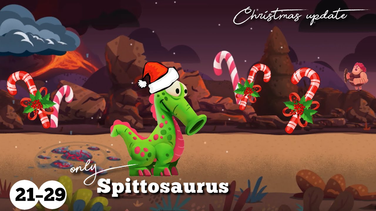 Dino bash new update 2021 Xmas - spittosaurus (21-29 levels)