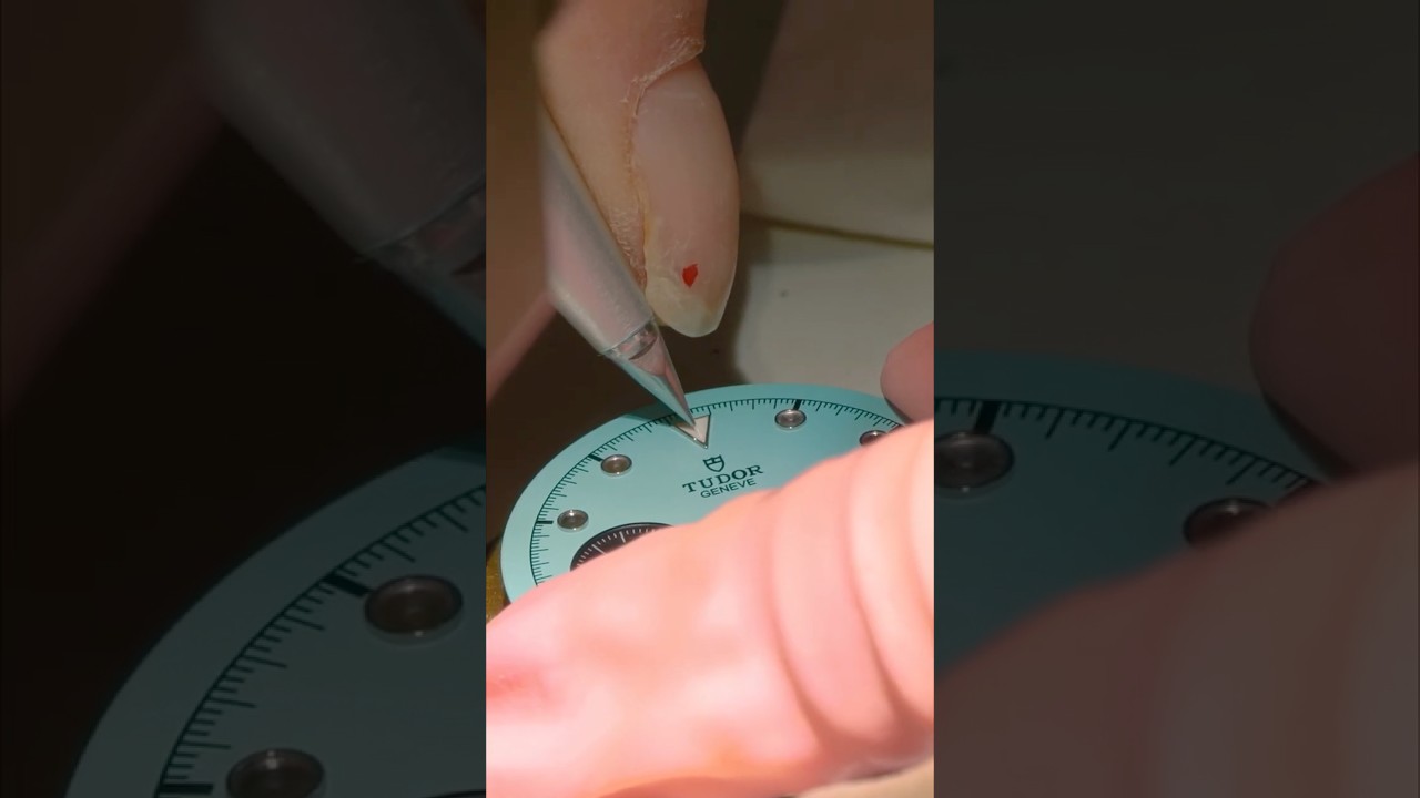 Tudor Black Bay Chrono: How the lume is applied to the dial #tudor #luxurywatches #watches