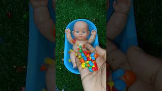 Full of 3 Rainbow Bath Tubs Candy with M&M's & Magic Slime Cutting Video#shortvideo Full of 3 Rainbow Bath Tubs Candy with M&M's & Magic Slime Cutting Video#shortvideo