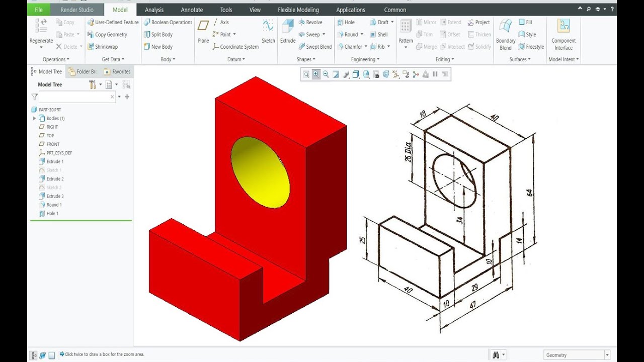 Creo  Part modeling-35