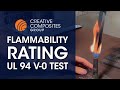 Flammability rating ul 94 v0 test