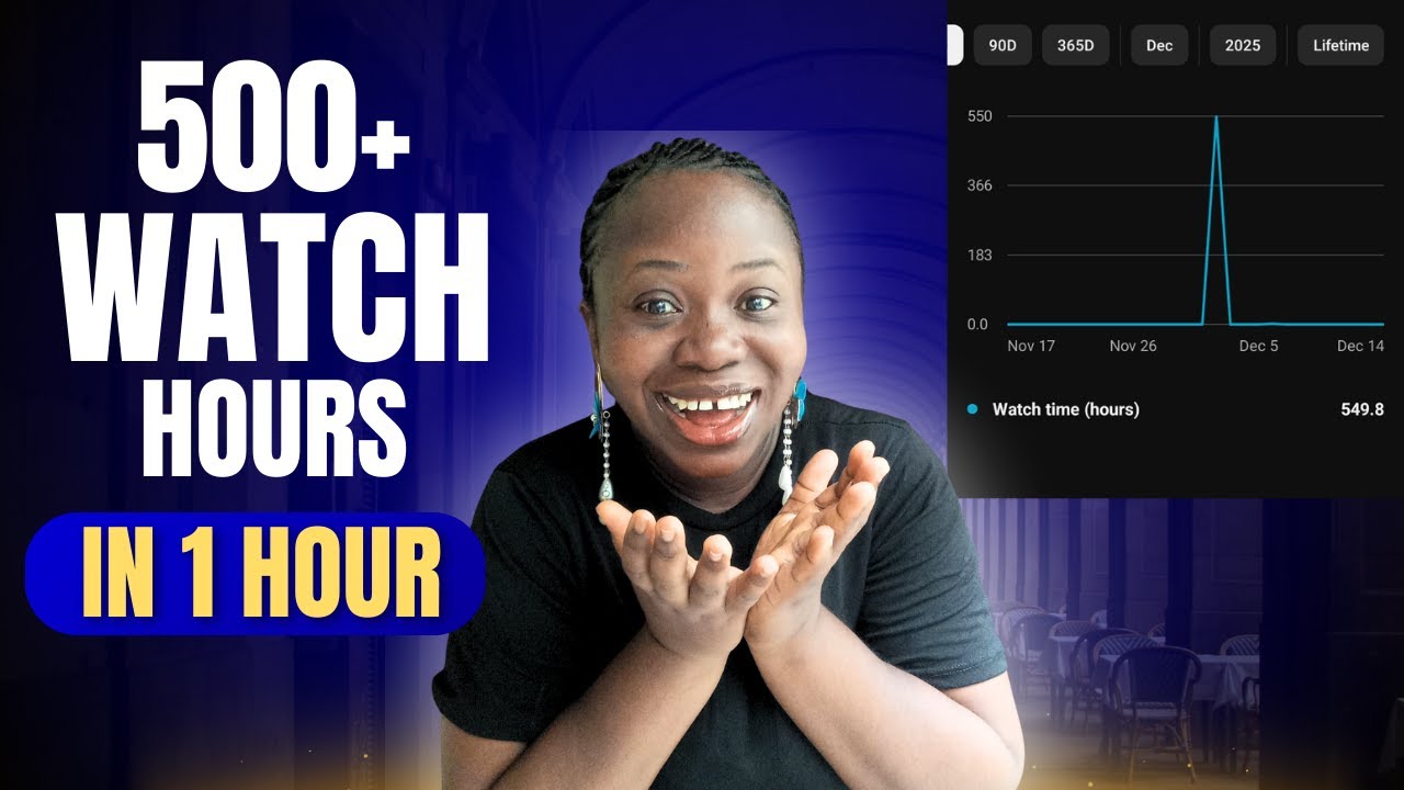 I Got 500+ Watch Hours in 1 Hour — Here’s Exactly What I Did - YouTube