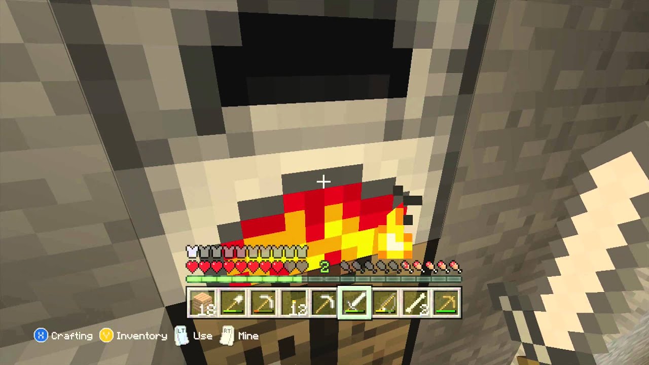 Minecraft Lets play Ep 9 1/2 (xbox) mining and no voice - YouTube