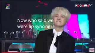 Suga's Response to HATERS- 'BTS lip  syncs'