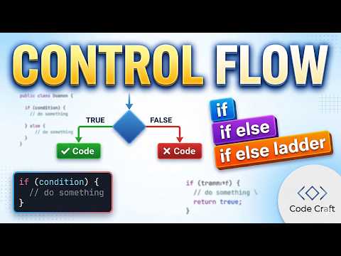 Control Flow in Java🔥| if, if-else, else-if Explained in Hindi | CodeCraft #ControlFlow #LearnJava