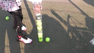 テニスボールケースを利用したボール収拾器の作り方