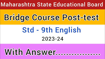 Bridge Course Post test 9th English | Class 9th English Bridge Course Post-test|