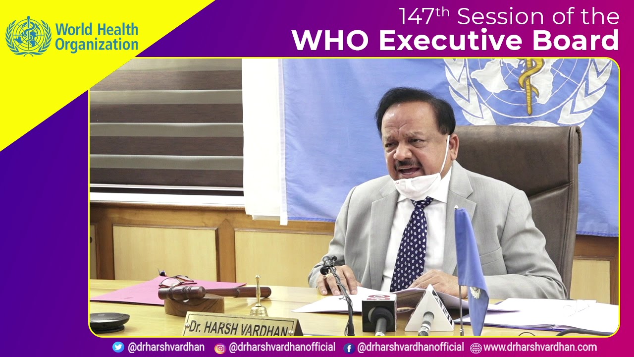 Dr Harsh Vardhan assuming charge as the Chairman of 147th session of ...