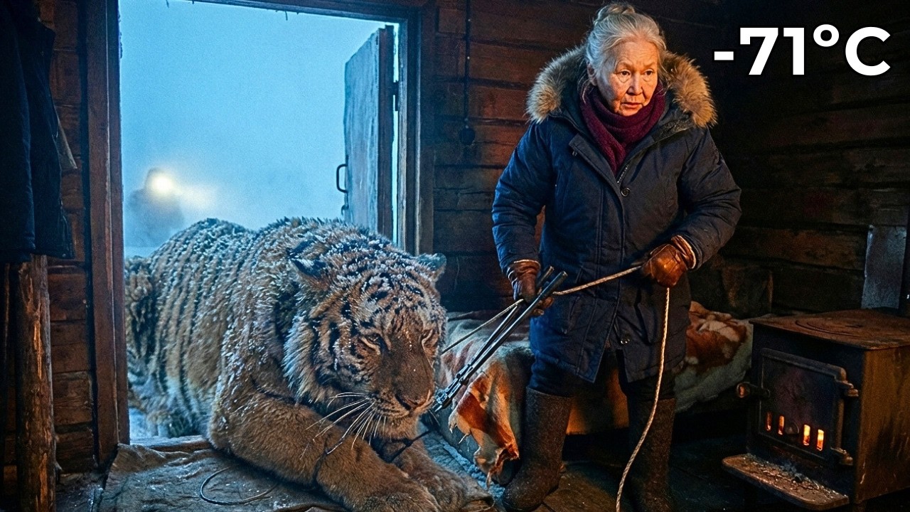 A Lonely 80-Year-Old Woman Helps a Chained Tiger in a -71°C Siberia❄️🐅