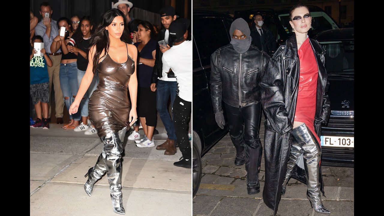 Julia Fox takes Kim Kardashian's silver boots for a spin with Kanye ...