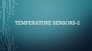 Temperature sensors-2 | Mechatronics