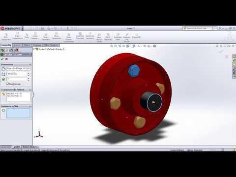 SolidWorks Tutorial in Tamil 61 : Circular Component Pattern | Assembly | Solid