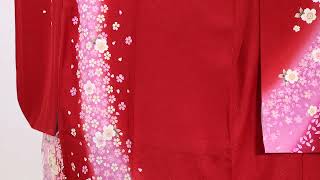 【着物 おりべ】は上質なリサイクル着物の宝庫!振袖 正絹 着物 躍動感あふれる桜模様