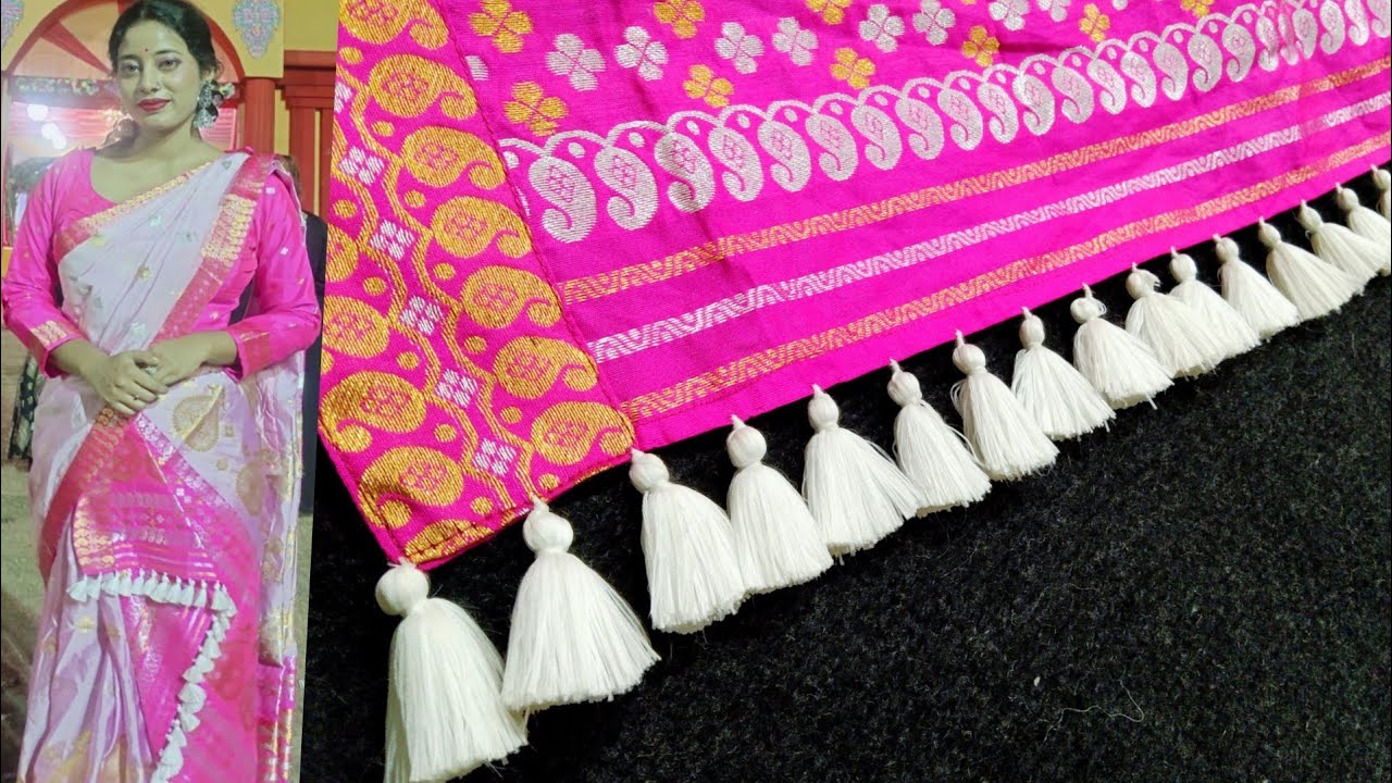 diy how to make tassels on chadar border/Mekhela Chador/Chadorot Dohi Gutha/Latkan kese banaye.