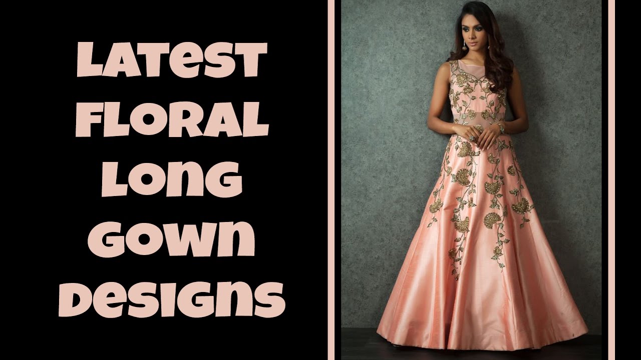 160 Exclusive Floor Length Floral Designed Gown Dress 
