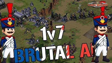 1v7 BRUTAL AI - FRANCE DEFENSE ( Command & Conquer - Yuris Revenge )