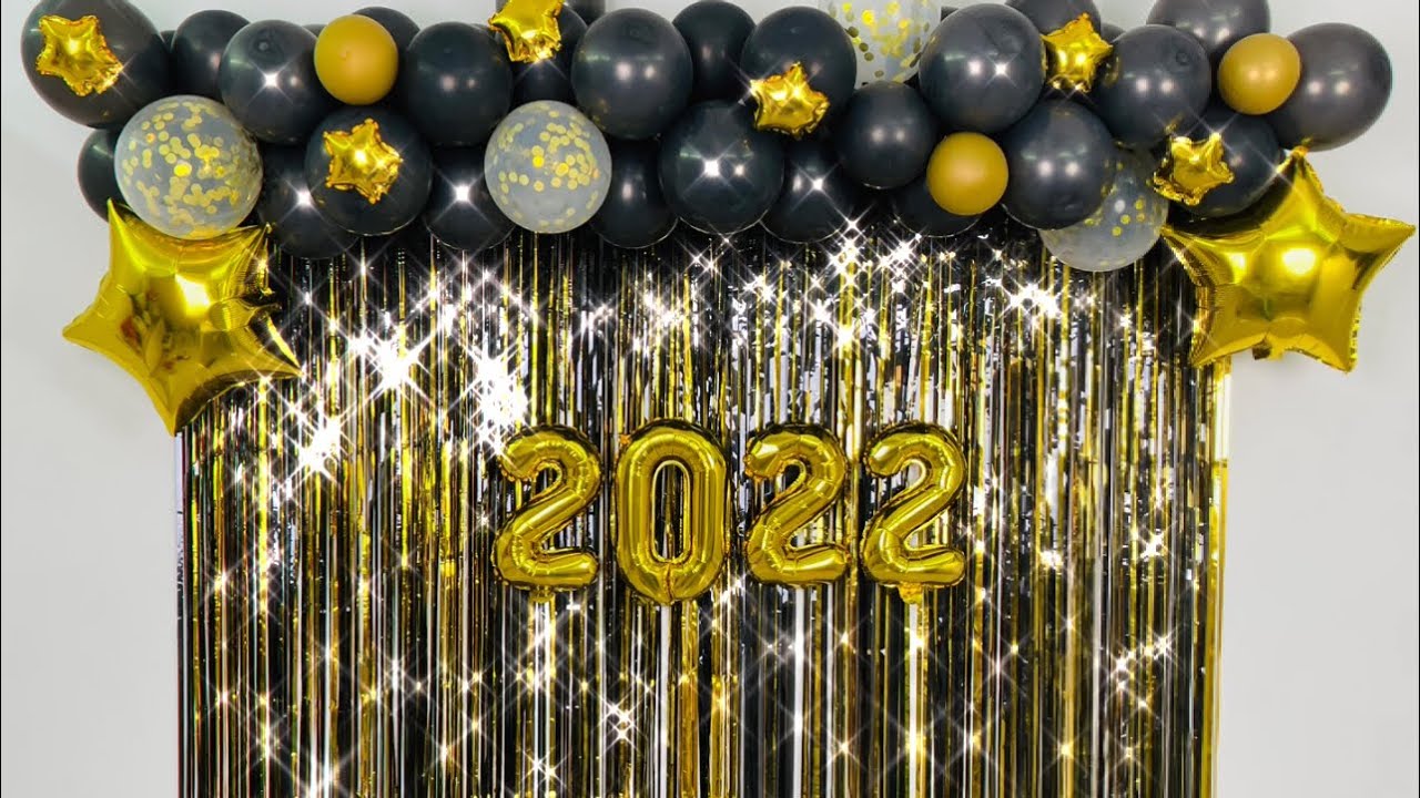 Diy New Year Party Balloons Backdrop at your home YouTube
