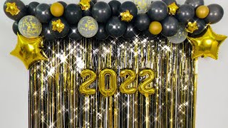 Diy New Year Party Balloons Backdrop at your home