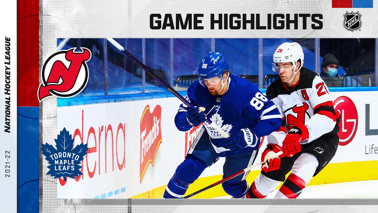 Devils Maple Leafs 1/31/22 NHL Highlights