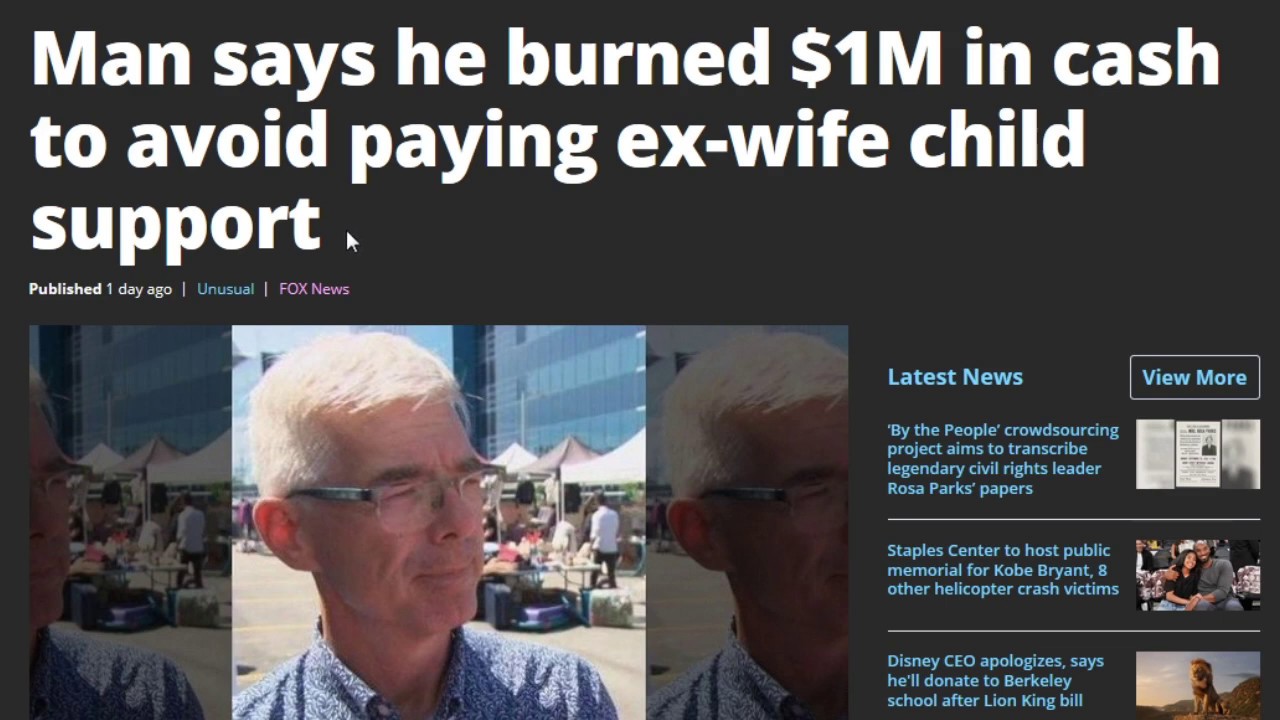 Canadian Businessman Burns 1 Million Dollars to Avoid Paying His Ex