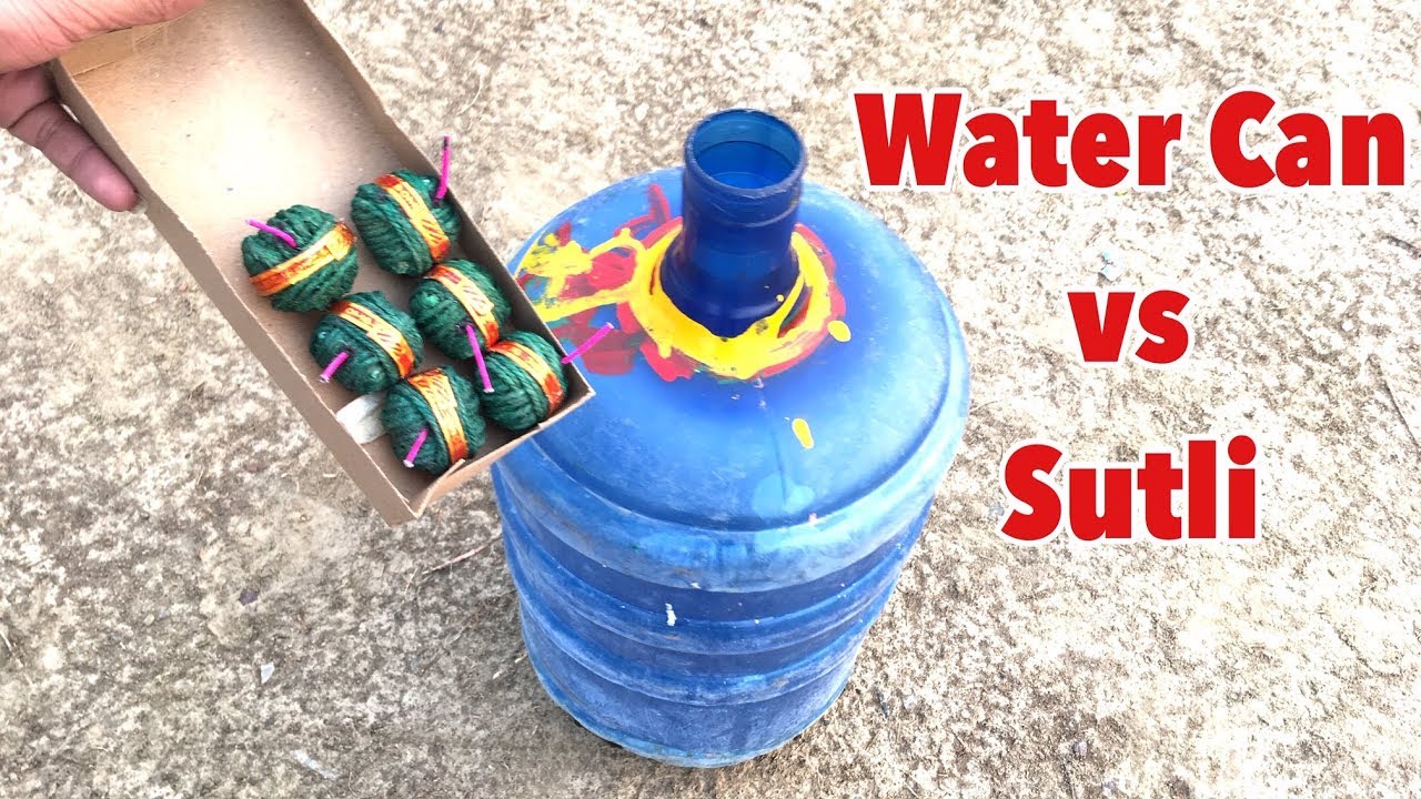EXPERIMENT : WATER CAN vs FIRECRACKER (SUTLI) | BIG EXPLOSION