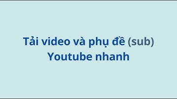 Tải video và sub (phụ đề) Youtube nhanh