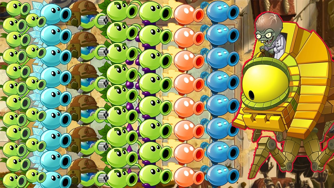 All Pea Vs Giga Gargantuar Vs Dr. Zomboss - Plants vs Zombies 2 Hack ...