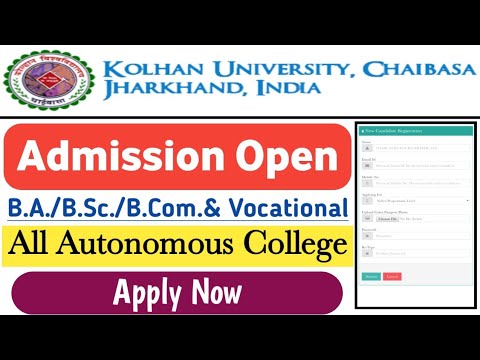 kolhan university chaibasa ug admission 2022 / chancellor portal admission form / @Online Vikash