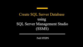 How to Create Database | MSSQL Server 2019