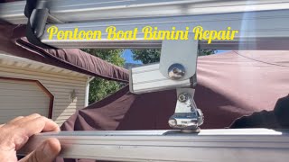 Broken Bimini Tab repair on a Pontoon boat
