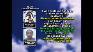 Ricardo Junior Jn Baptiste ~ Short Obituary