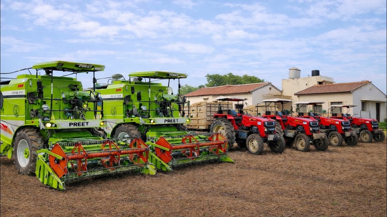 New Kartar 4000 Harvester and Vishal 435 Harvester Going in farm Lend with Tractor |