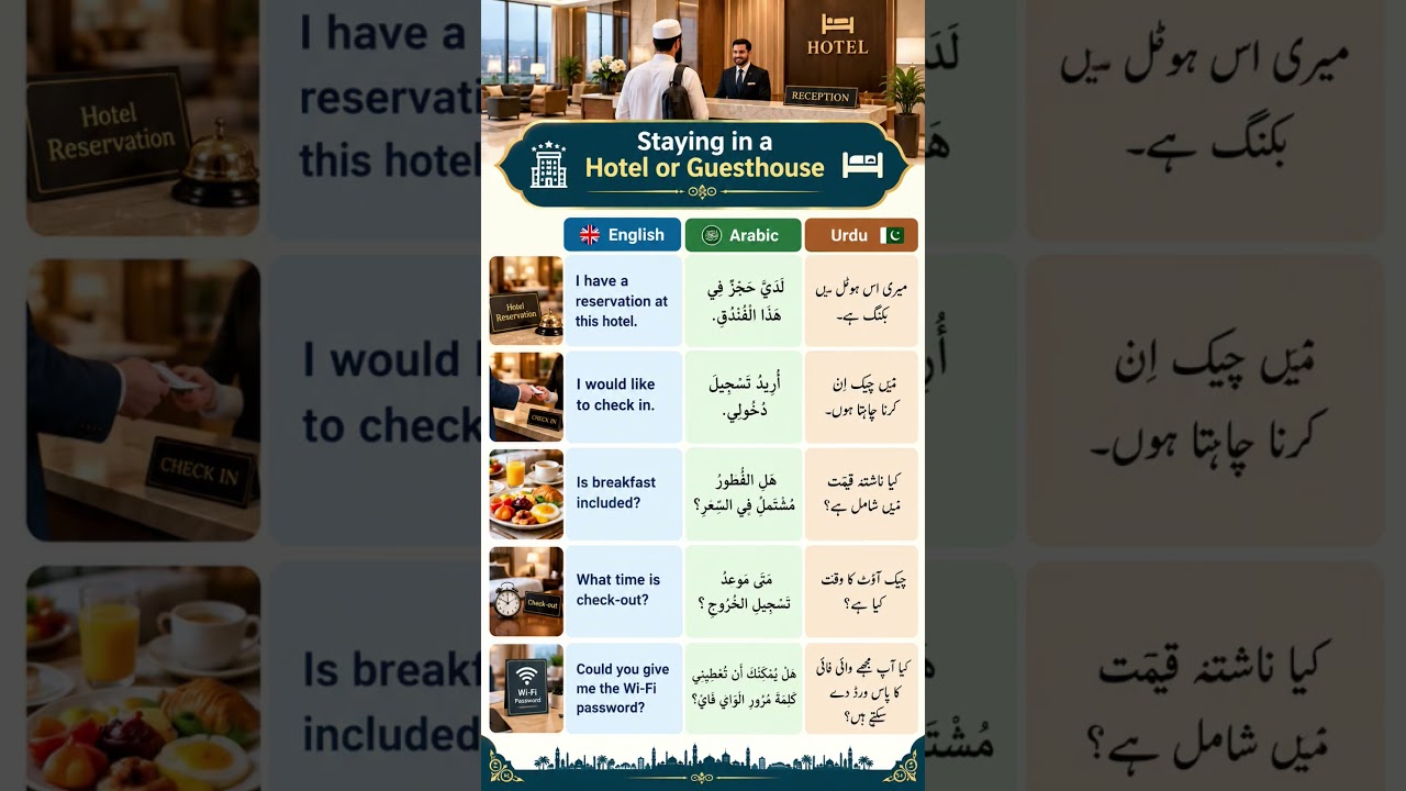 Daily Use Sentences English To Arabic To Urdu #english #serajispeaking #LanguageLearning