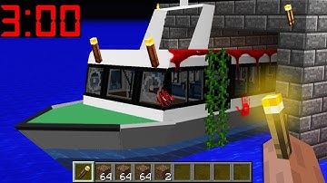 SCARY SHIP BOAT AT 3:00AM! In MINECRAFT : NOOB vs PRO