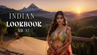 [4K] Ai Art Indian Lookbook Girl Al Art Video - Mountain Sunset