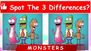 New! Monsters Spot the Difference Puzzle: Can You Find All 3 Differences IN TIME? #monster #ytviral