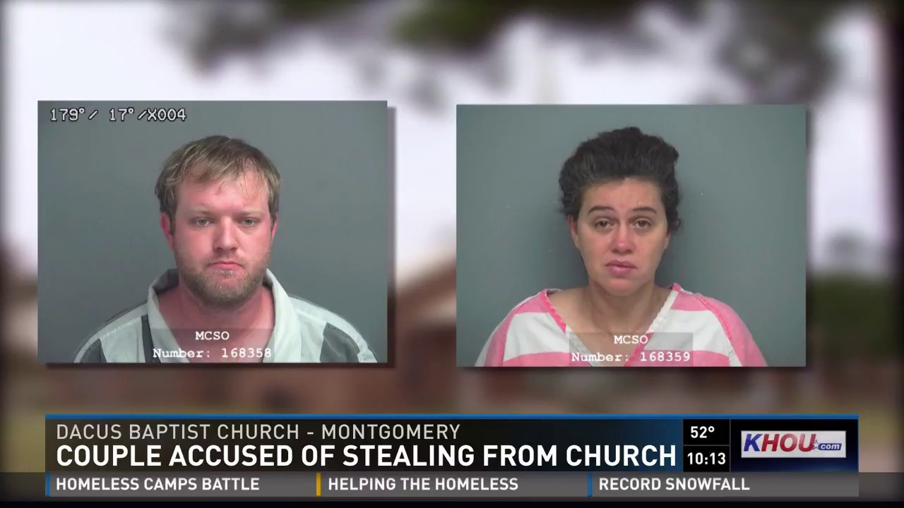 Couple accused of stealing from church - YouTube
