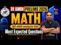 RI Exam Analysis Today | RI AMIN Math Question | Most Expected Questions By Raja Sir