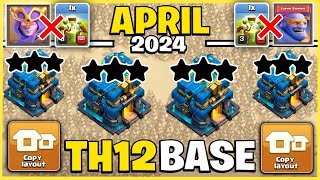 TOP 20 NEVER 3 STAR TH12 CWL BASE LINK 2024 || TH12 WAR BASE LINK 2024 || TH12 BASE CLASH OF CLANS