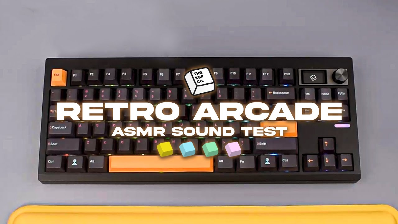 The KapCo Original - Retro Arcade Keycap Set Sound Test (ASMR) - YouTube