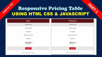 price table html css javascript | Responsive Pricing Table
