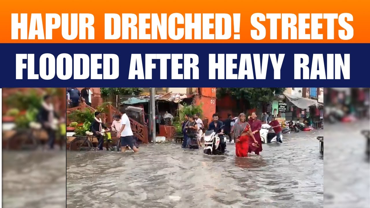 Heavy Rain Floods Hapur Streets | Gol Market Waterlogged | Uttar Pradesh | News9