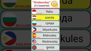 How to say "Wednesday" in different countries