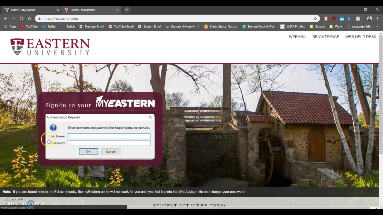 How to record your work hours into myeastern.edu