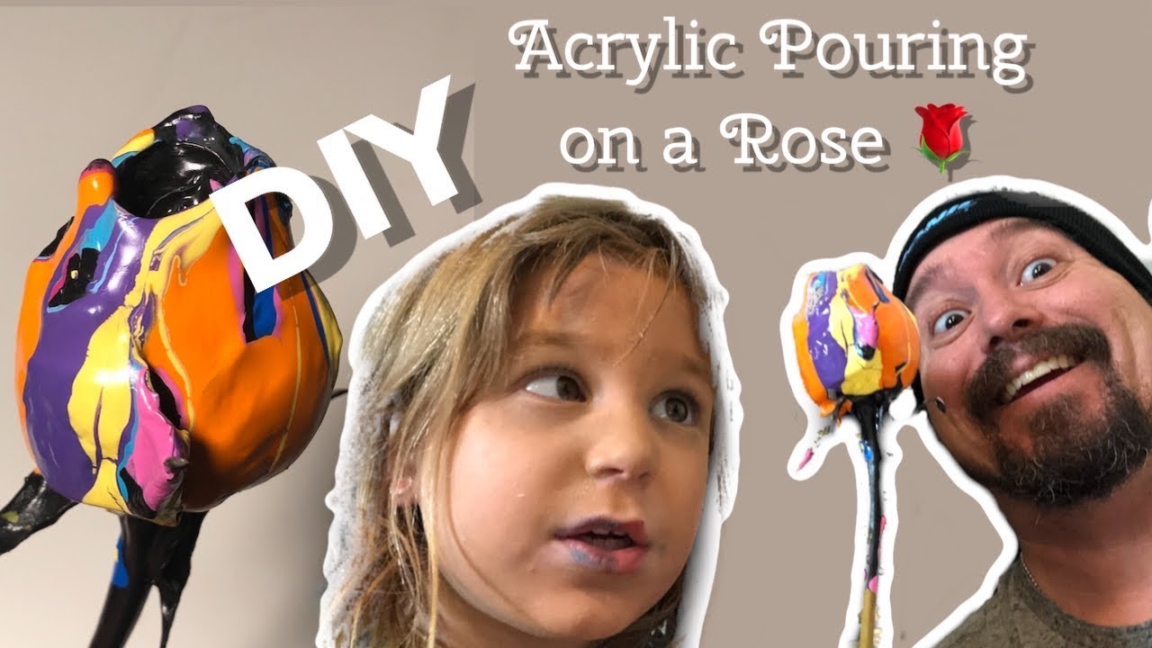 How to Acrylic Pour Paint a Rose | Easy DIY - YouTube