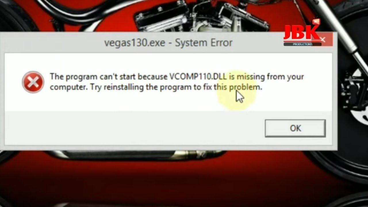 Solusi Fix Sony Vegas Pro Error VCOMP100.DLL - YouTube