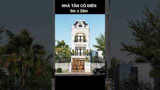 Mẫu nhà phố Tân Cổ Điển 5 x 25m